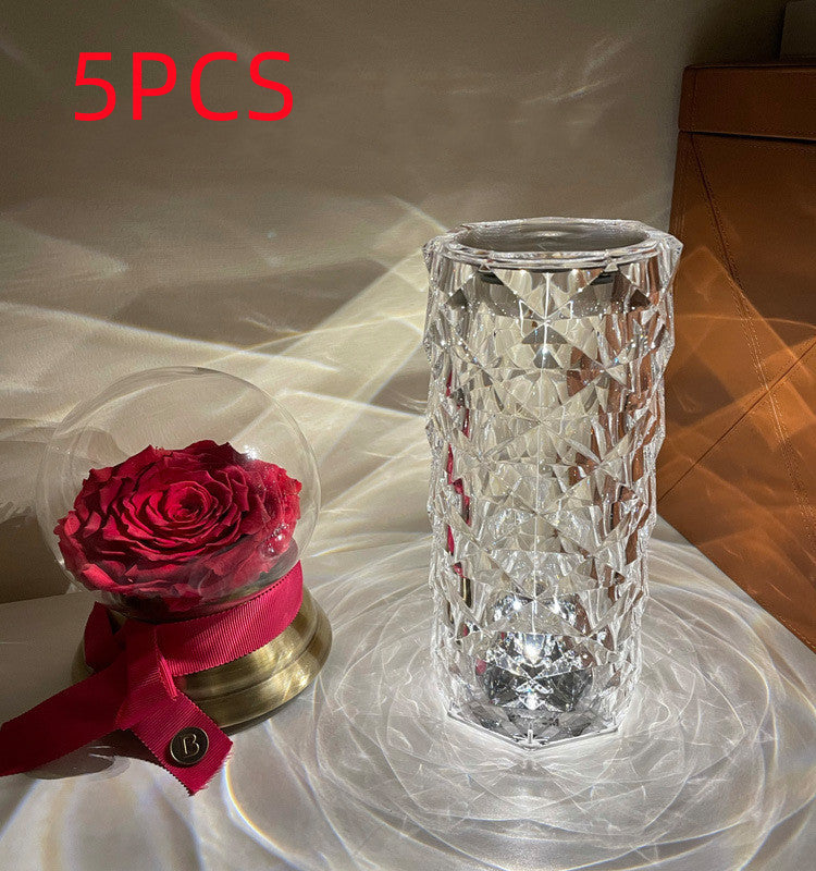 Romantic Rose Diamond LED Lamp – Luxury Bedroom & Gift Light.