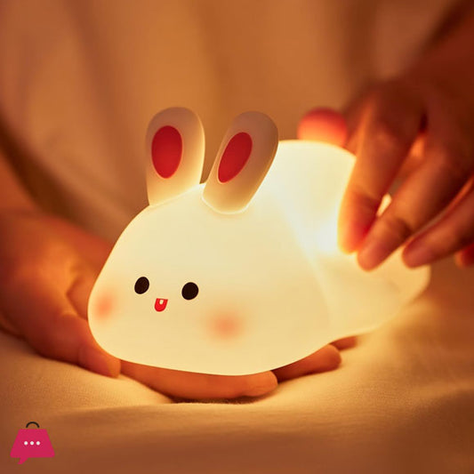 GlowBunny™ Rechargeable Silicone Night Lamp – Cute Touch Sensor Bunny Light for Kids & Bedrooms