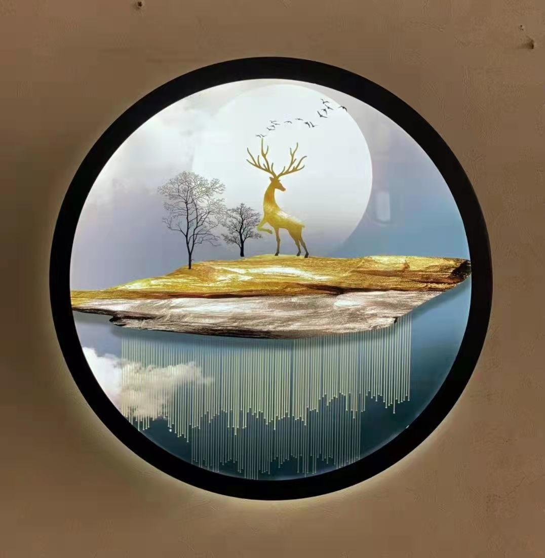 Led Wall Lamp New Chinese Style Wall Painting Simple Lamps