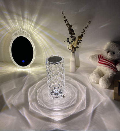Romantic Rose Diamond LED Lamp – Luxury Bedroom & Gift Light.