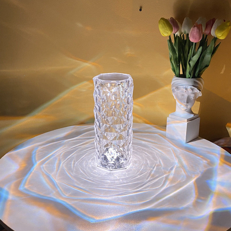 Romantic Rose Diamond LED Lamp – Luxury Bedroom & Gift Light.