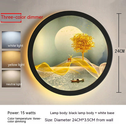 Led Wall Lamp New Chinese Style Wall Painting Simple Lamps