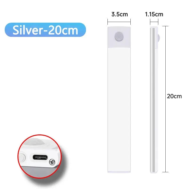 Smart Motion Sensor LED Cabinet Light – Rechargeable USB Type-C