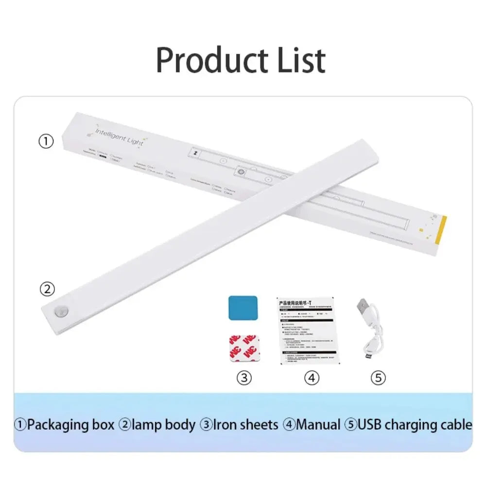 Smart Motion Sensor LED Cabinet Light – Rechargeable USB Type-C