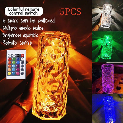 Romantic Rose Diamond LED Lamp – Luxury Bedroom & Gift Light.